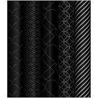 Упаковочная бумага глянц. 70*100см, MESHU "Pattern on black", 80г/м2, ассорти 5 дизайнов