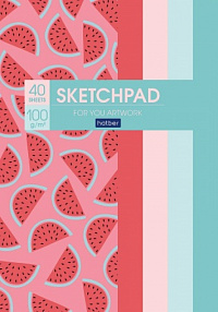 Блокнот SKETCHPad А5 40 листов Hatber Фрутоскоп отрывная склейка 100 г/м2 жёсткая подложка  066882