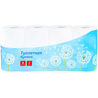 Бумага туалетная OfficeClean, 2-слойная, 8шт., 28,5м/рул., тиснение, белая