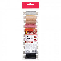 Набор швейных ниток, 11 цветов по 120 м, армированные, 45 ЛЛ, ОСТРОВ СОКРОВИЩ, 662789