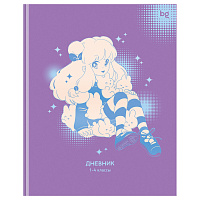Дневник 1-4 кл. 48л. (ЛАЙТ) BG "Anime girl", матовая ламинация, выб.лак