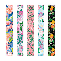 Закладка - магнит для книг, 25*195мм, ArtSpace "Flowers", блестки