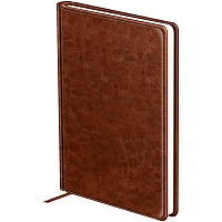 Ежедневник недатированный, А6, 160л., твердый переплет, кожзам, BG "Nebraska. Brown", коричневый