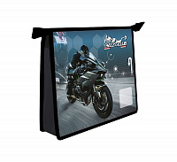 Папка для тетрадей на молнии А5 1 отделение пластик Пчелка MOTO CLUB  ПМ-А5-29