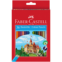 Карандаши цветные Faber-Castell "Замок", 36цв., шестигр., заточ., картон, европодвес
