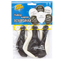 Набор шаров пастель с Оскорблениями черн 30см 5шт  1111-0891