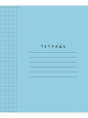 Тетрадь 12 листов  в крупную клетку 8х8 мм голубая обложка ( Мазина В.Д.)