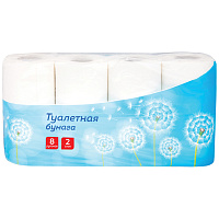 Бумага туалетная OfficeClean 2-слойная, 8шт., тиснение, белая
