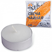 Свечи чайные в гильзе, комплект 100 шт., в пакете  СЧГ100