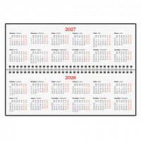 Планинг датированный 2027 305х140мм BRAUBERG Select, под кожу, черный, 118203