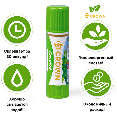 Клей-карандаш Crown "Expert", 22г, ПВП