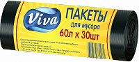 Мешок п/э для мусора 60 литров 30 штук в рулоне Viva М-439064