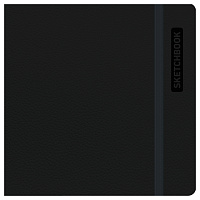 Скетчбук для акварели 40л., 145*145 BG "Bright. Black", кожзам, на резинке, 200г/м2