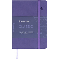 Записная книжка А6 80л. ЛАЙТ, кожзам, Greenwich Line "Classic. Lilac", с резинкой, фактурное тиснение, блок в клетку