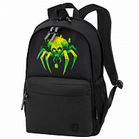 Рюкзак BRAUBERG FASHION CITY универсальный, 2 отделения, Green Spider, черный, 46х31х15 см, 273839