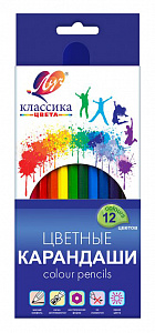 Карандаши цветные ЛУЧ "Классика" 12 цветов заточенные шестигранные  29С1710-08