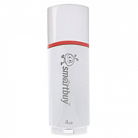 Флеш-диск 4 GB, SMARTBUY Crown, USB 2.0, белый, SB4GBCRW-W