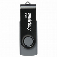 Флеш-диск 8GB SMARTBUY Twist USB 2.0, черный, SB008GB2TWK