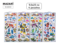 Наклейки декоративные Mazari РОБОТЫ, 9.5*23 см, 4 дизайна, ОПП-упаковка  M-20434
