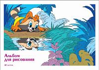 Альбом для рисования 40 листов скрепка А4 КФОБ Сказки 5 мелованная обложка  013427