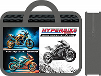 Папка детская пластиковая с ручками на молнии А4 Пчелка HYPERBIKE  ПМ-А4-25