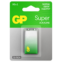 Батарейка GP Super G-Tech MN1604 (6LR61) Крона, алкалиновая, BC1