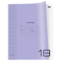 Тетрадь 18л., клетка BG "UniTone. Neon", пластиковая обложка, неон сиреневый