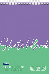 Блокнот SKETCHBook А5 80 листов Hatber без линовки жёсткая подложка на гребне 100 гр/м Underline  077571