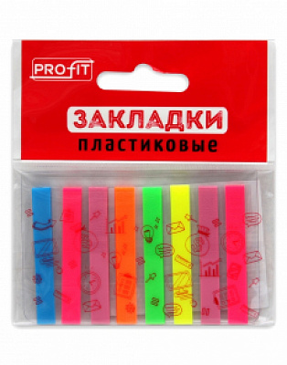 Стик с липким слоем пластиковый набор 8 штук Profit Проф-Пресс 6*45 мм по 25 листов  ЗС-1875