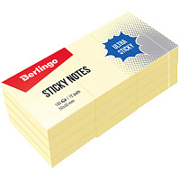 Самоклеящийся блок Berlingo "Ultra Sticky", 50*40мм, 12 блоков по 100л., пастель, желтый