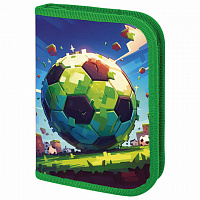 Пенал ПИФАГОР, 1 отделение 1 откидная планка, полиэстер, 19х13 см, Football match, 273476