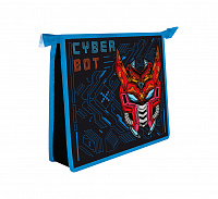 Папка для тетрадей на молнии А5 1 отделение пластик Пчелка CYBER BOT  ПМ-А5-29
